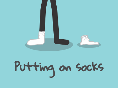 Putting on socks